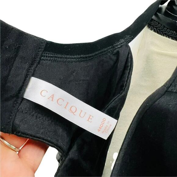 Lane Bryant Cacique Black Lightly Lined Full Coverage Bra Size 44DDD - Picture 7 of 9